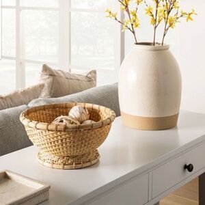 Set of 2 Round Bamboo Handwoven Bowl Basket Natural- Threshold Studio McGee
